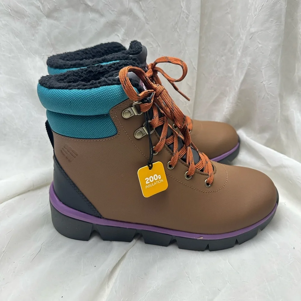 Columbia Keetley Waterproof Winter Boots Women’s Size 6.5 Brown Purple Insulated - Picture 2 of 7